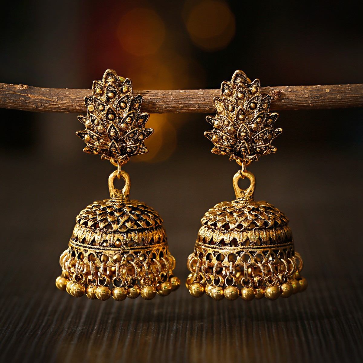 Vintage Fashion Bell Tassel Earrings from Thailand and India - Unique Style - Image 3