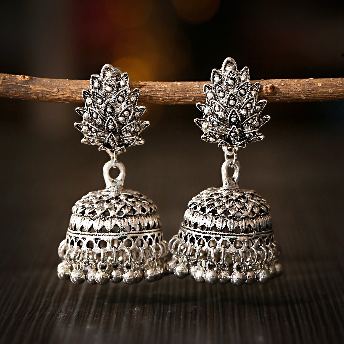 Vintage Fashion Bell Tassel Earrings from Thailand and India - Unique Style - Image 4