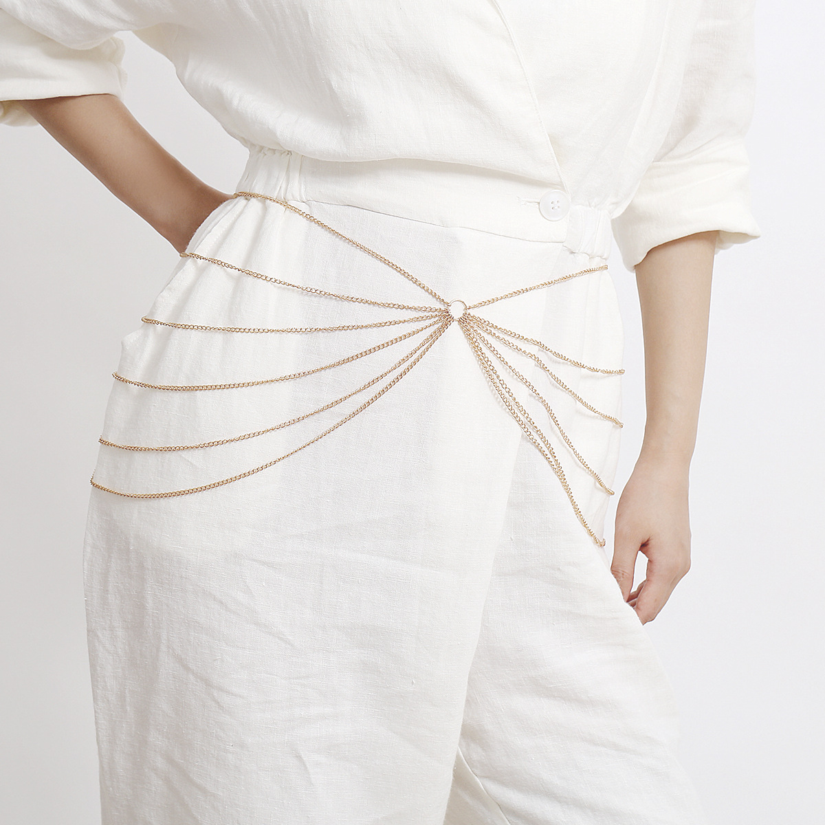 Stylish Metal Geometric Waist Chain - Elevate Your Fashion Statement - Image 4