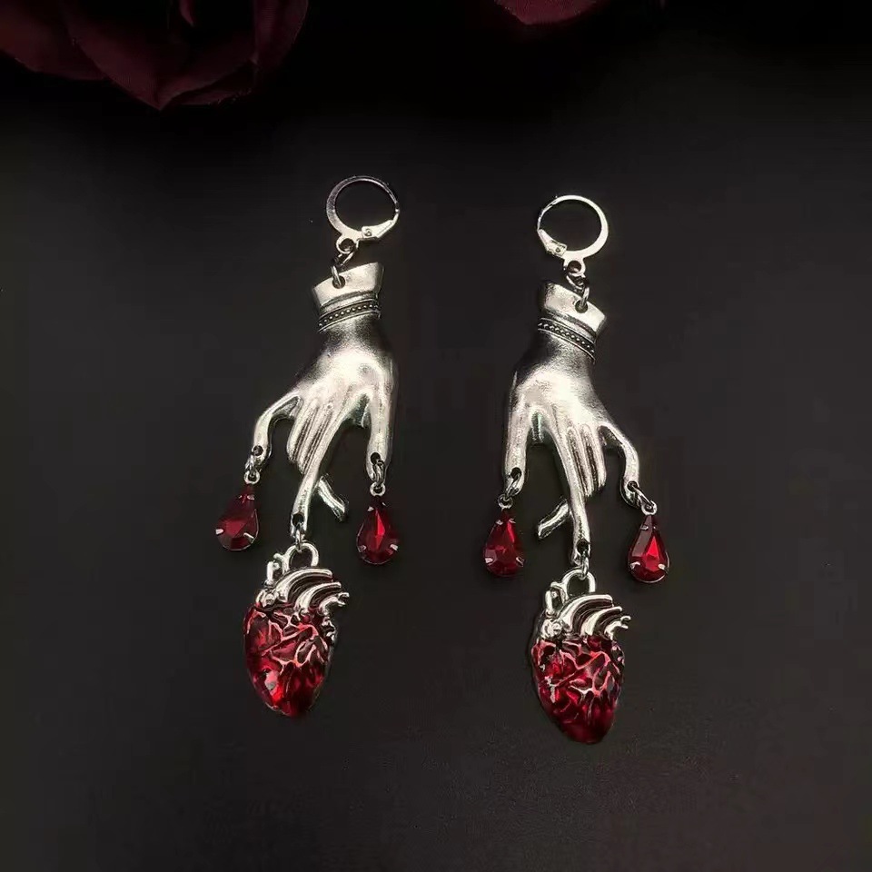 Elegant Vintage Water Drop Ruby Tassel Earrings for Timeless Style - Image 4