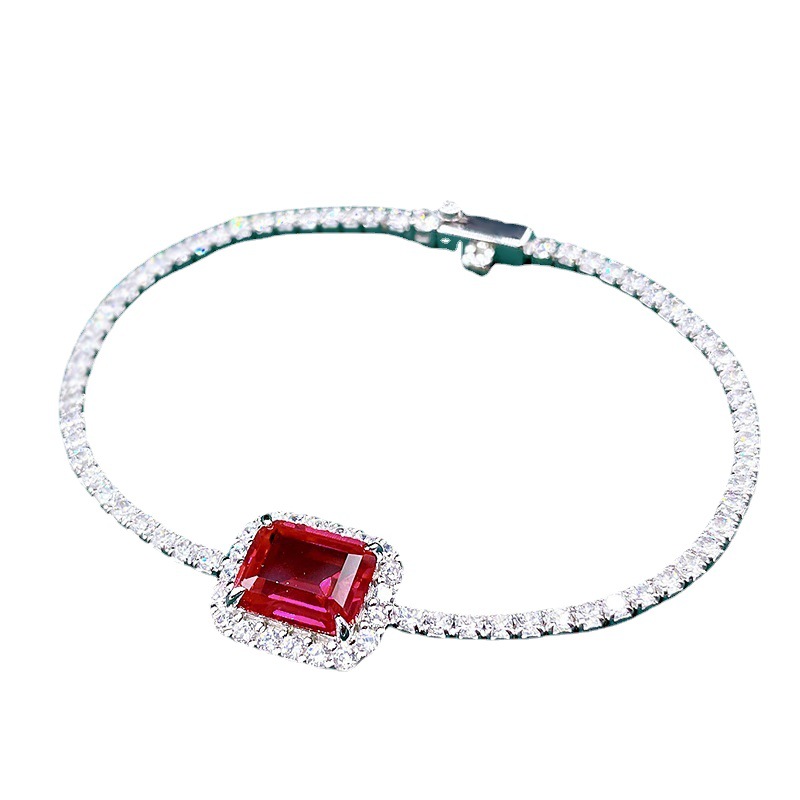 S925 Sterling Silver 810 Emerald Bracelet with Stunning Synthetic Gemstones - Image 5