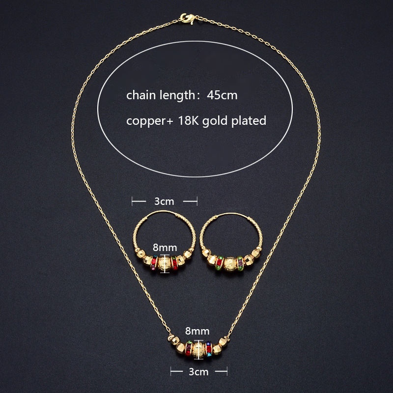 Vibrant Non-fading Colorful Beads Jewelry Set - Necklace & Earrings Duo - Image 4