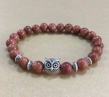 Natural Stone Owl Head Yoga Bracelet - Unique & Stylish Wellness Accessory - Image 4