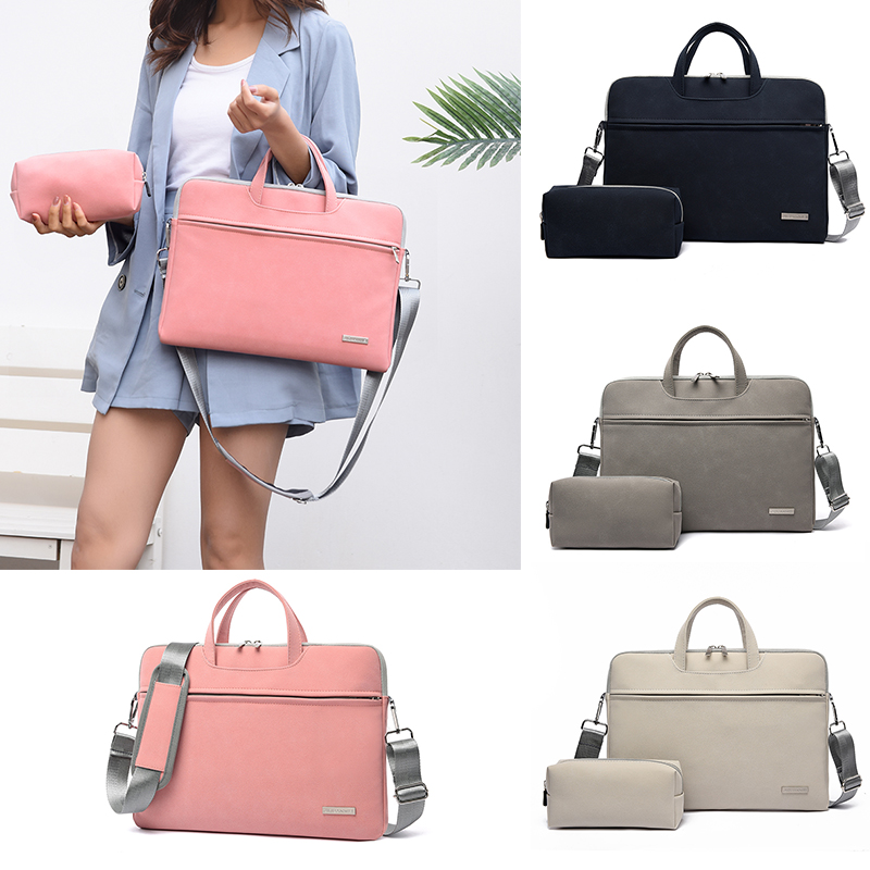 PU Leather Women's Laptop Bag - Stylish Notebook Briefcase for MacBook Air 13.3, 14 & 15.6 Inch - Men's Handbags & Shoulder Mouse Bag - Image 4