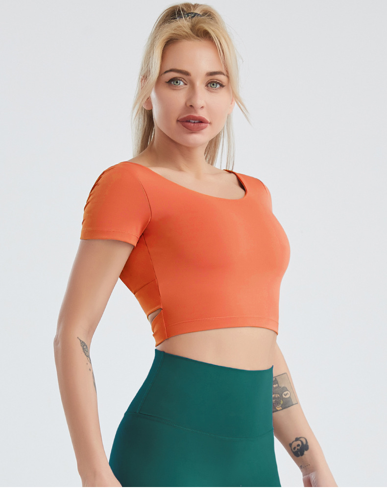 Yoga Wear Women's Nude Sexy Beauty Back Fitness Top & High-Waist Leggings Set - Two-Piece Activewear - Image 4