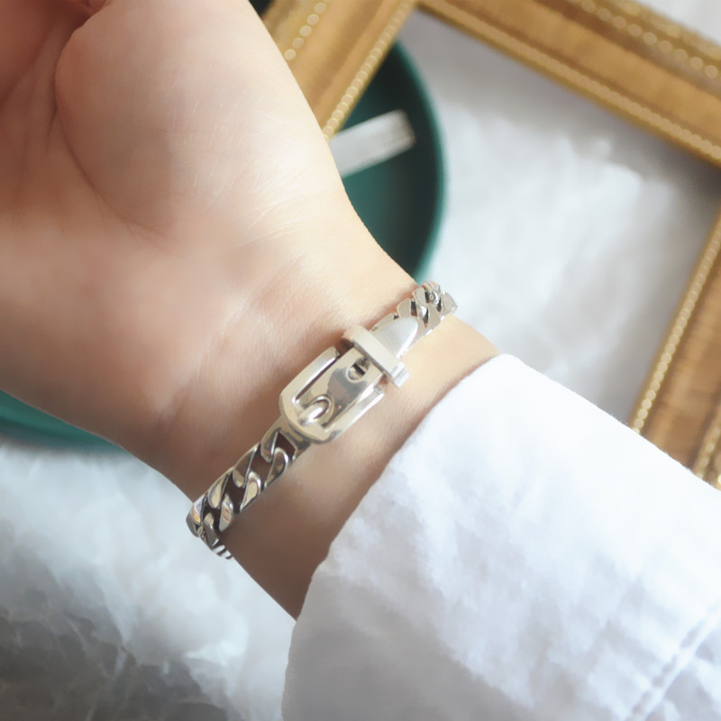 Stylish Women's 925 Sterling Silver Chain Belt Bracelet for Elegant Accessorizing - Image 3