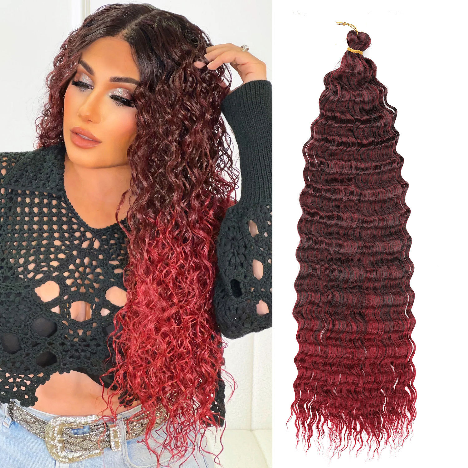 African Chemical Fiber Long Curly Crochet Wig for Stunning Style - Image 4