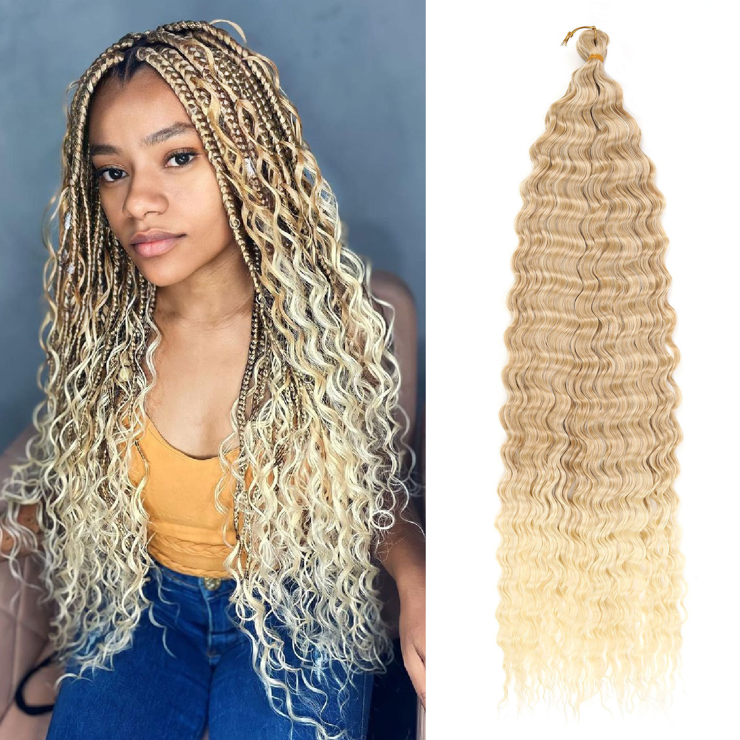 African Chemical Fiber Long Curly Crochet Wig for Stunning Style - Image 6
