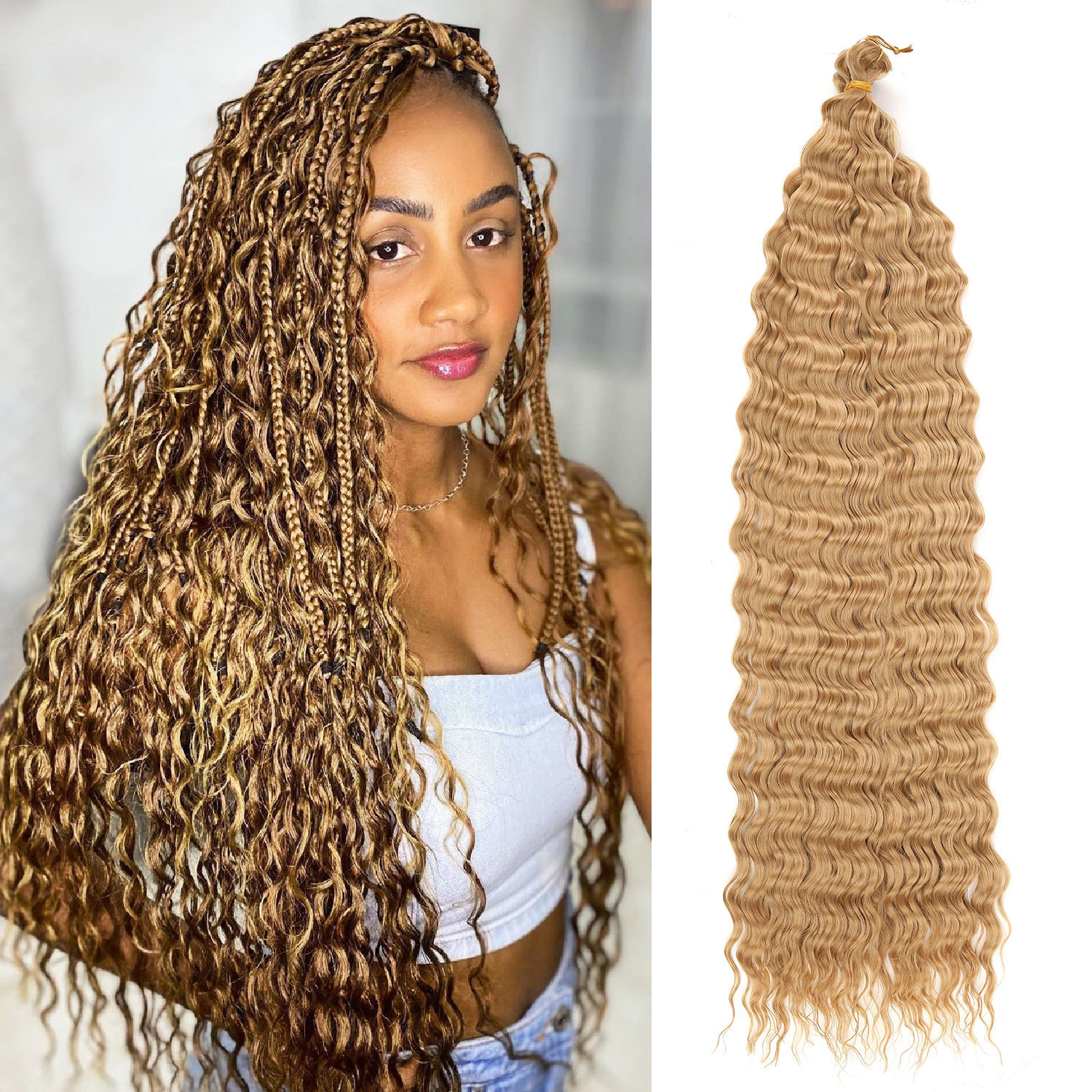 African Chemical Fiber Long Curly Crochet Wig for Stunning Style - Image 14