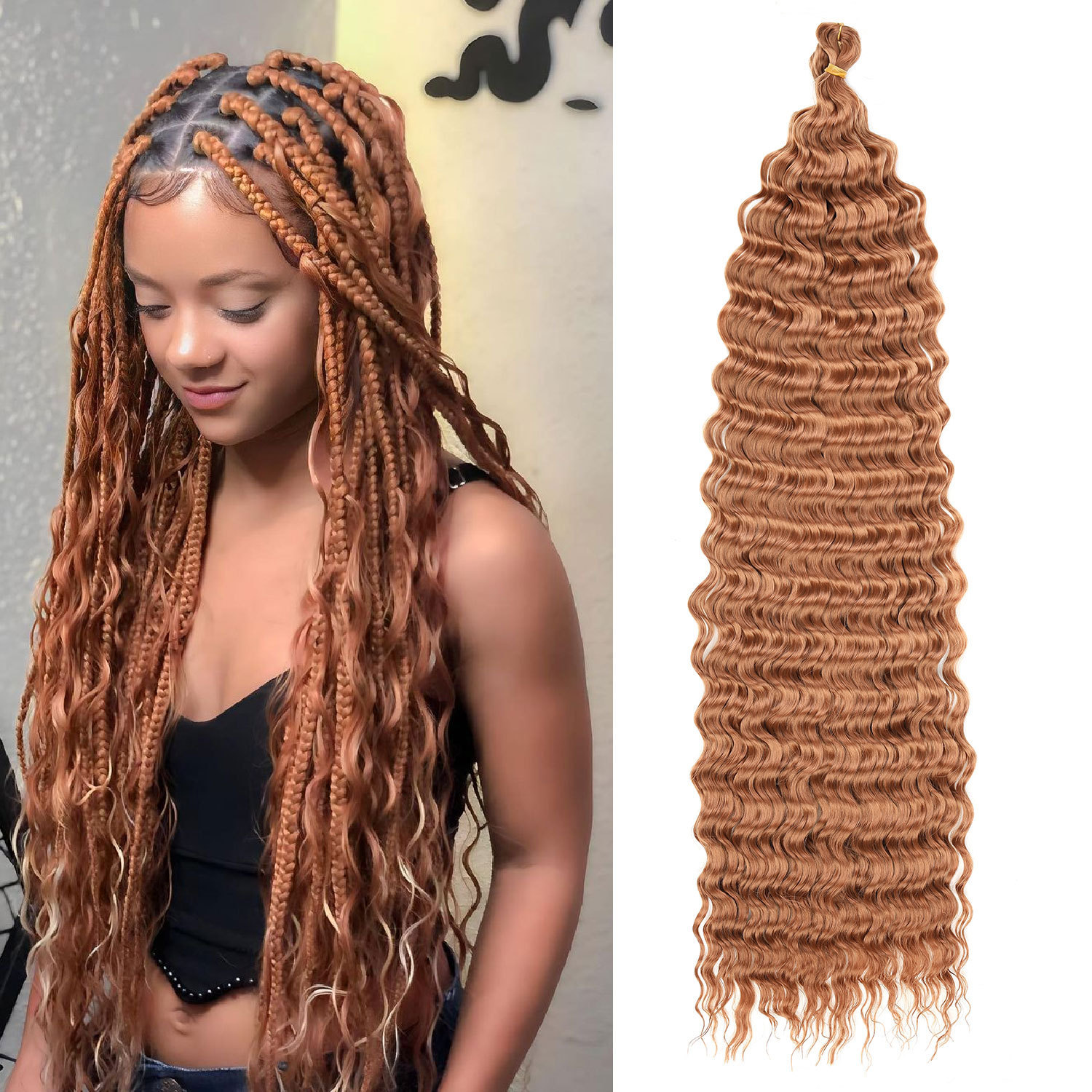 African Chemical Fiber Long Curly Crochet Wig for Stunning Style - Image 15
