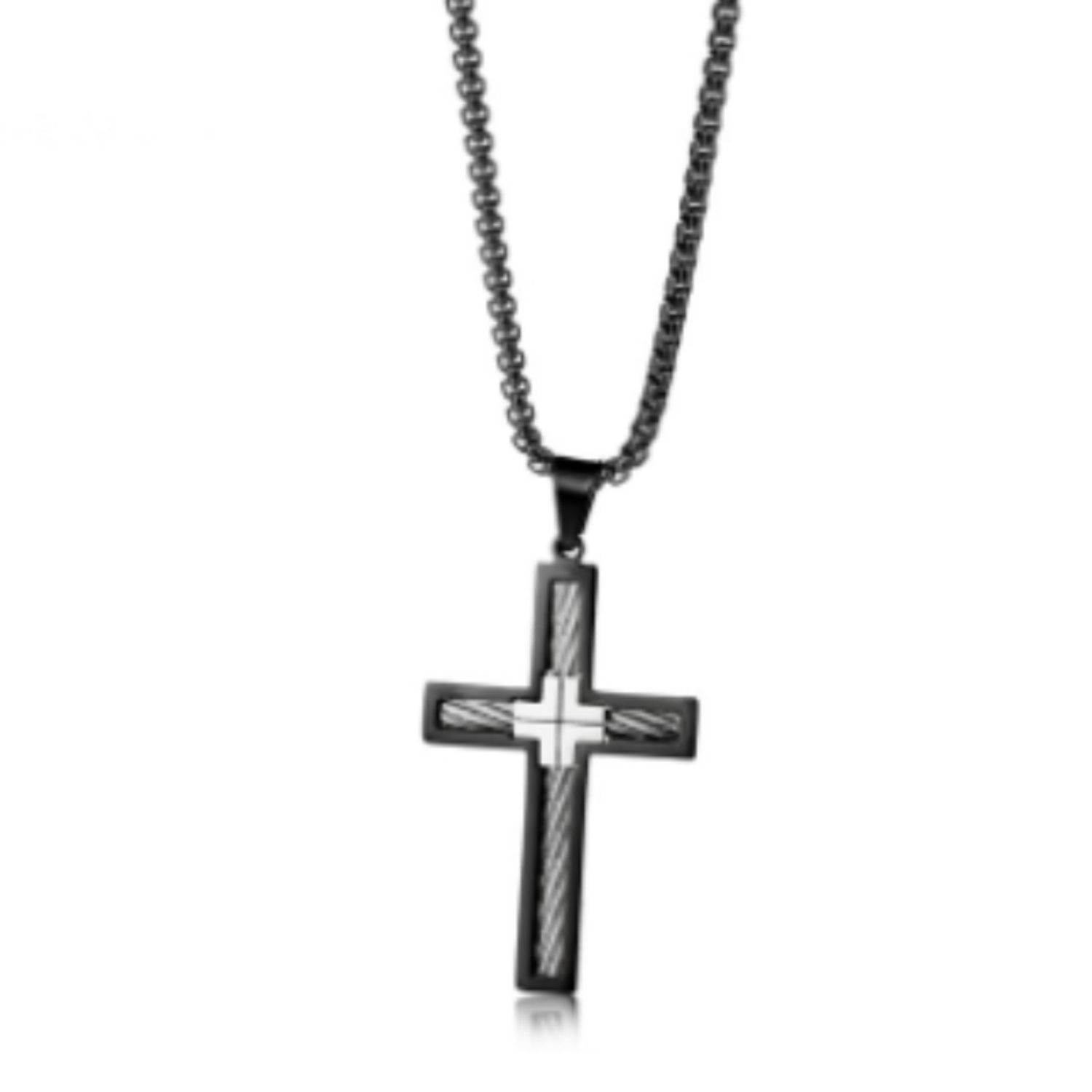 Titanium Steel Wire Cross Necklace for Men - Stylish & Durable Design - Image 8