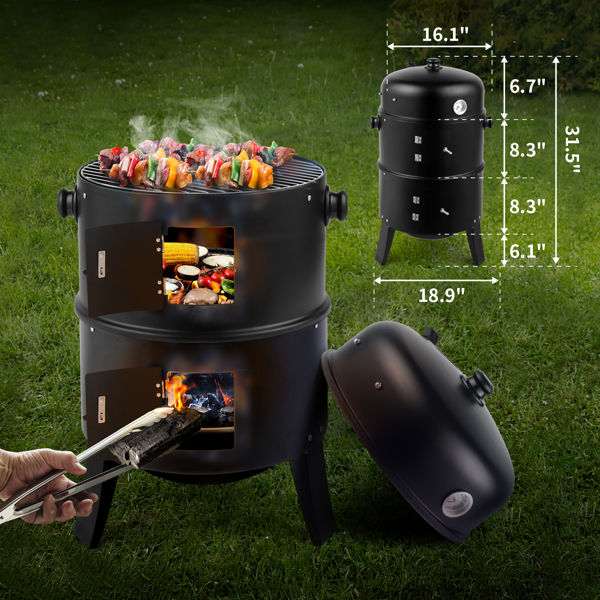 Premium Black Smoked Charcoal Oven for Perfect Grilling and Cooking - Image 10