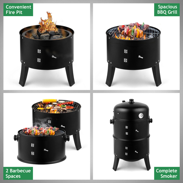 Premium Black Smoked Charcoal Oven for Perfect Grilling and Cooking - Image 11
