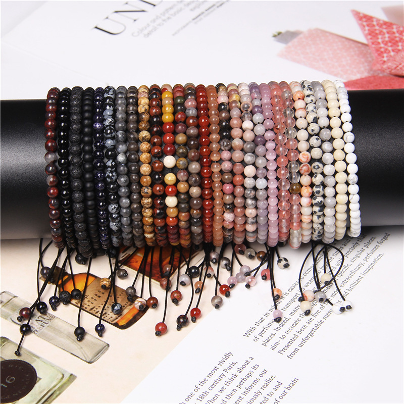 Adjustable Gemstone Beading Bracelet - Natural Raw Stone Design for Unique Style - Image 49