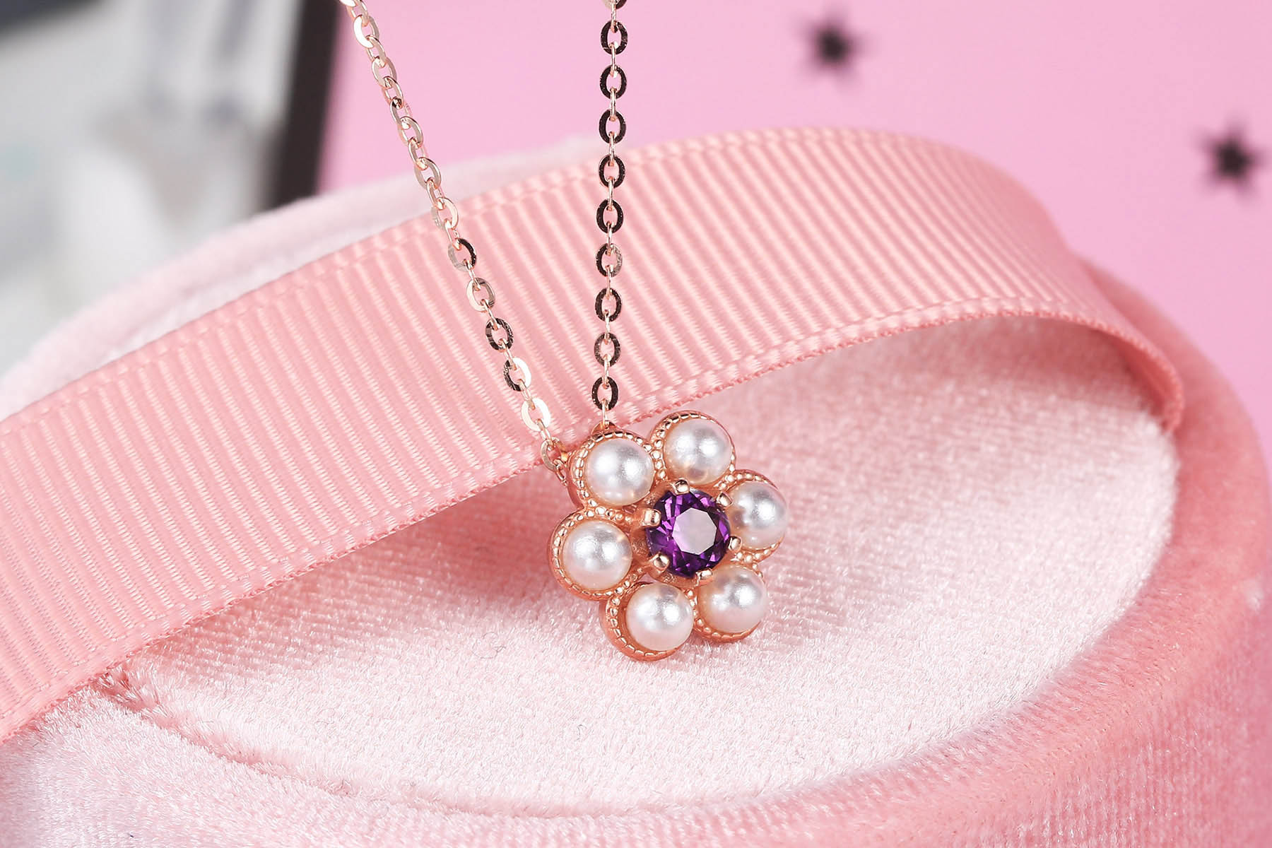 Natural Amethyst Color Treasure Jewelry - Plum Shape Tassel Design - Image 6