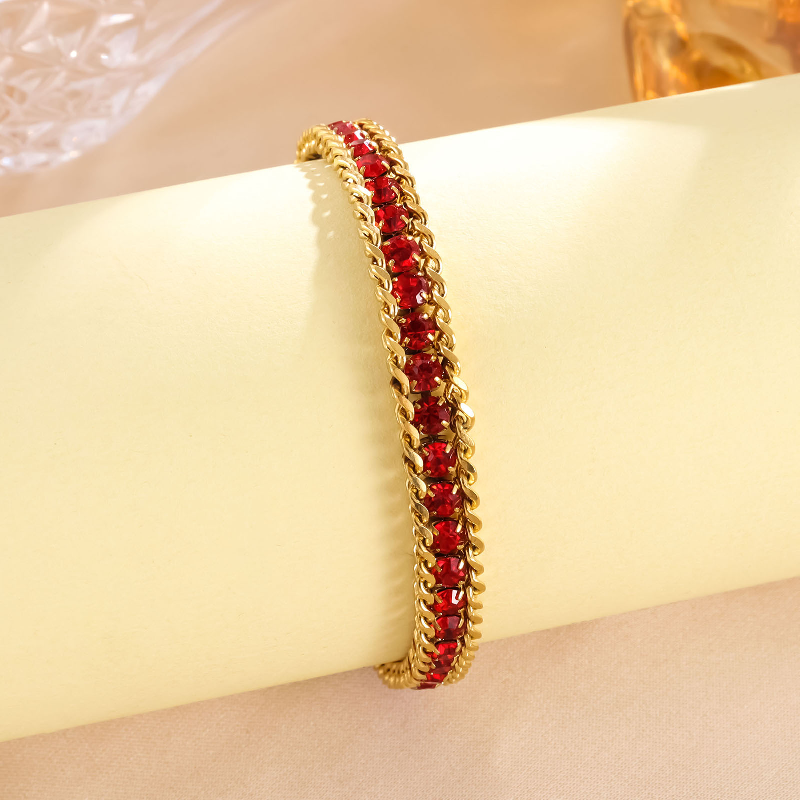 Stylish Three-Layer Stainless Steel Bracelet with Micro Diamonds - Fashionable Elegance - Image 5