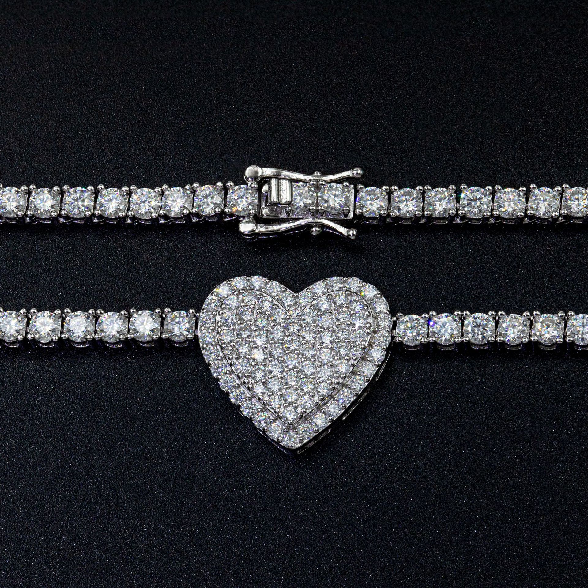 925 Silver Moissani Hip-Hop Personalized Rose Necklace Set - Stylish & Unique - Image 4