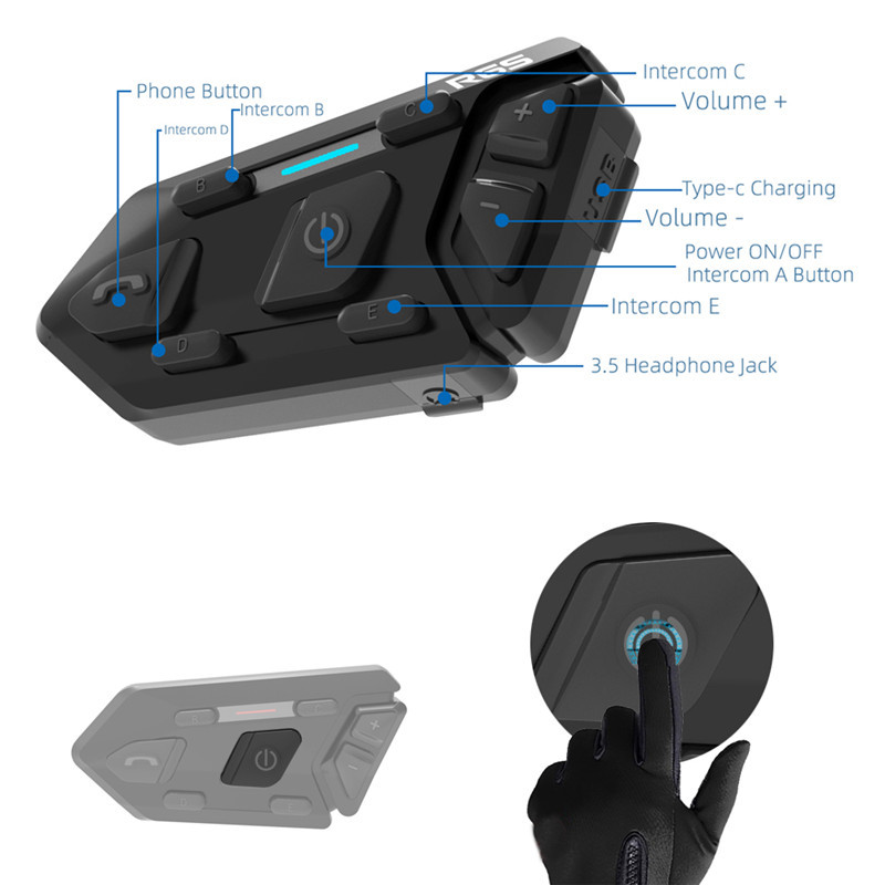 Waterproof Motorcycle Helmet with Bluetooth-Compatible Wireless Intercom Headset - Image 8