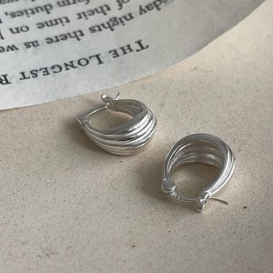 Elegant Simple Argent Pur Grain Earrings for Women - Timeless Style