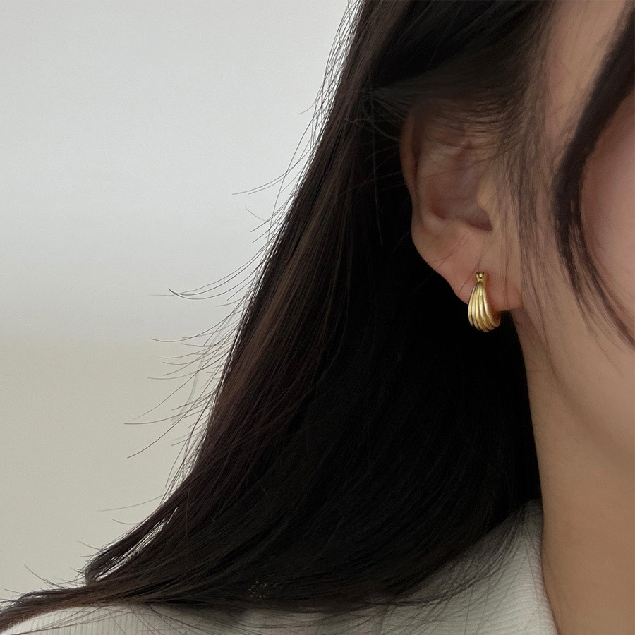 Elegant Simple Argent Pur Grain Earrings for Women - Timeless Style - Image 11