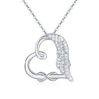 Sterling Silver Infinity Symbol Pendant Necklace with Guardian Angel Wings for Women and Girls