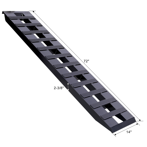 Heavy Duty Aluminum Ramps with Top Hook - Universal Motorcycle, Tractor, ATV Loading Ramps - 72" x 14", 8800 lbs Capacity, Black Coating, 1 Pair - Image 4