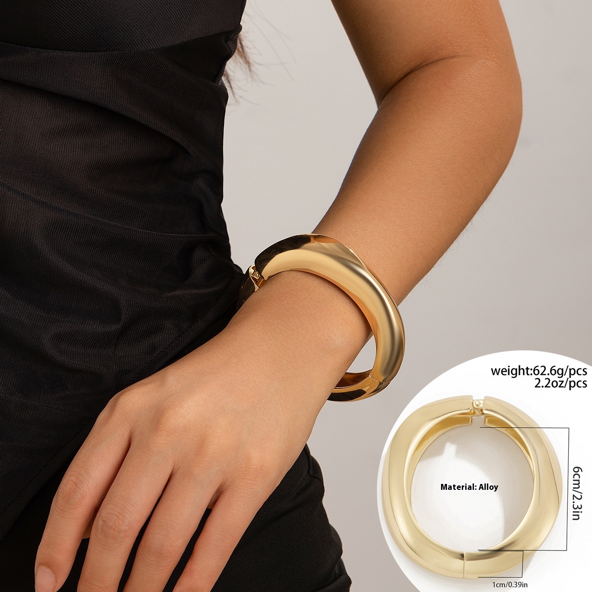 Stylish Metal Glossy Water Droplet Hugging Bracelet for Trendy Fashion - Image 9