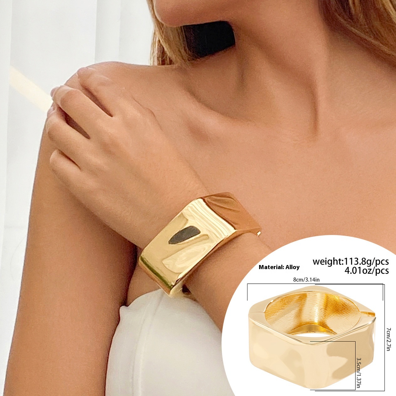 Stylish Metal Glossy Water Droplet Hugging Bracelet for Trendy Fashion - Image 15