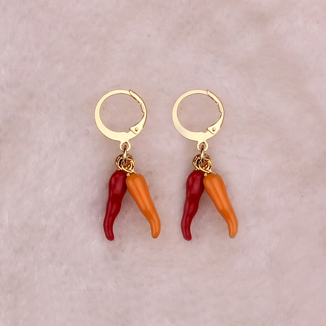 Trendy Three-Color Hip Hop Pepper Earrings - Stylish Ear Clips