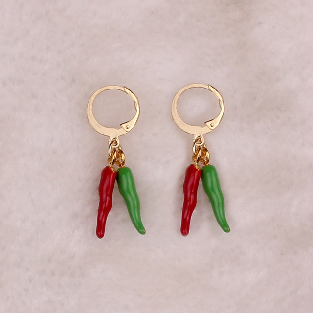 Trendy Three-Color Hip Hop Pepper Earrings - Stylish Ear Clips - Image 3