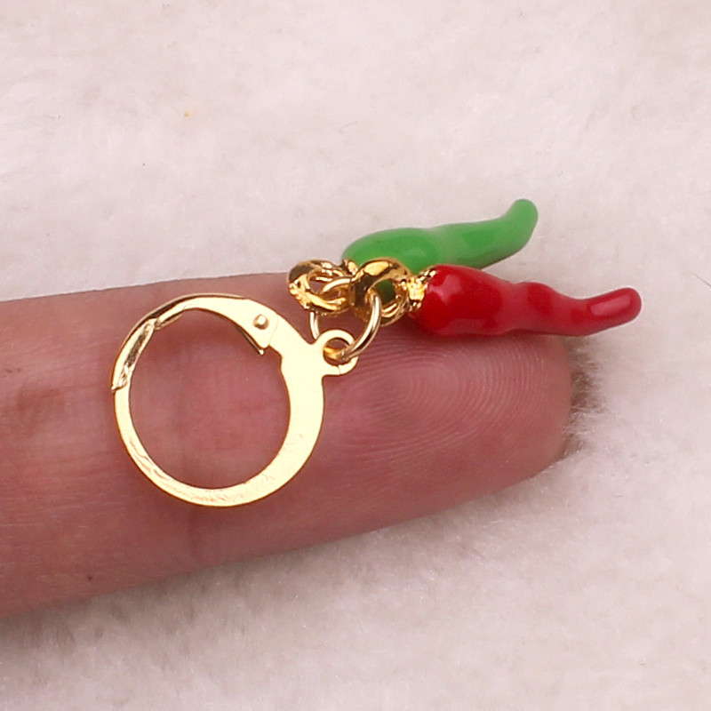 Trendy Three-Color Hip Hop Pepper Earrings - Stylish Ear Clips - Image 11