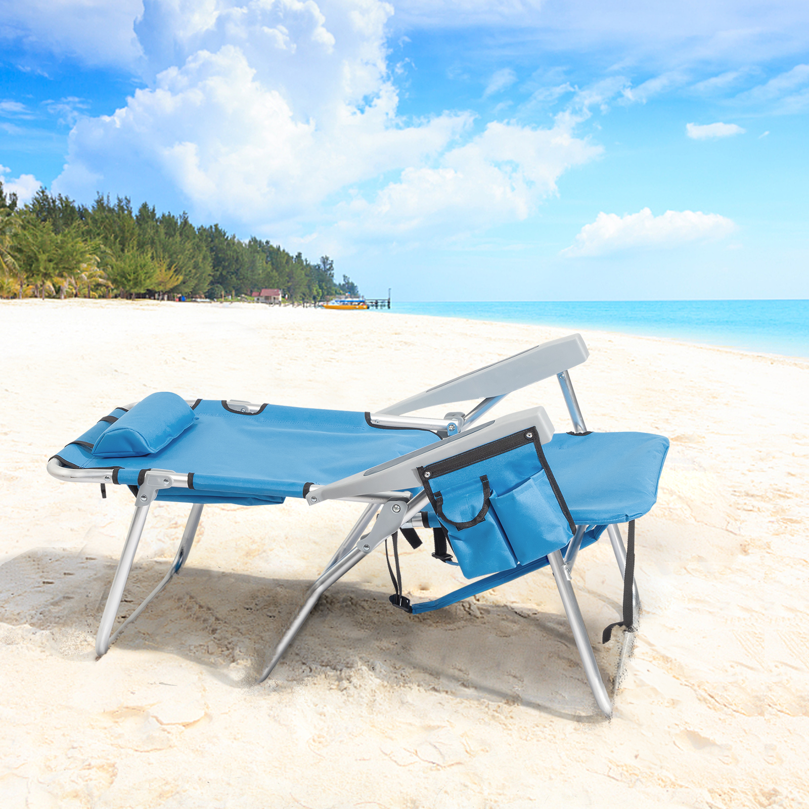 Heightened Blue Beach Chair - Comfortable & Stylish Outdoor Seating - Image 7