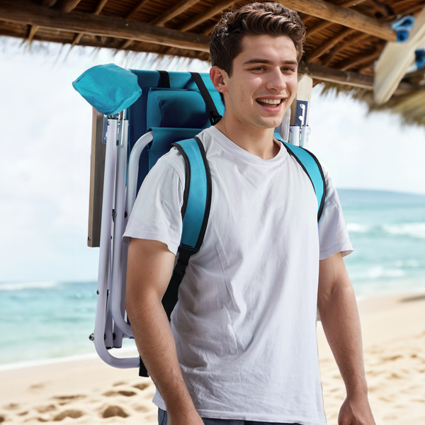 2-Pack Mint Green Beach Chair 23X21.7X31.5in - Perfect for Summer Relaxation - Image 5