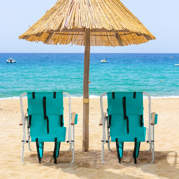 2-Pack Mint Green Beach Chair 23X21.7X31.5in - Perfect for Summer Relaxation - Image 8
