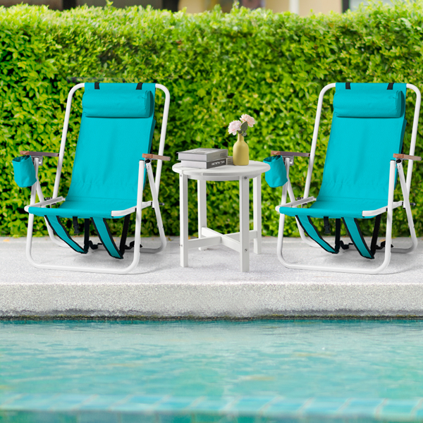 2-Pack Mint Green Beach Chair 23X21.7X31.5in - Perfect for Summer Relaxation - Image 20