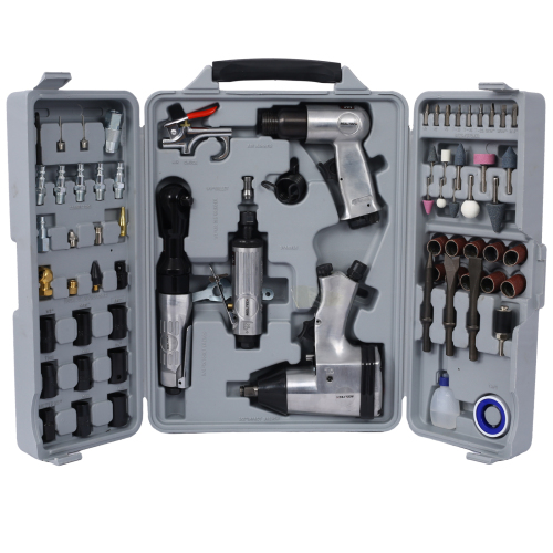 Comprehensive 71-Piece Air Tools & Accessories Kit: Impact Wrenches, Air Ratchets, Die Grinders, Air Hammers, Hose Fittings & Storage Solutions - Image 2
