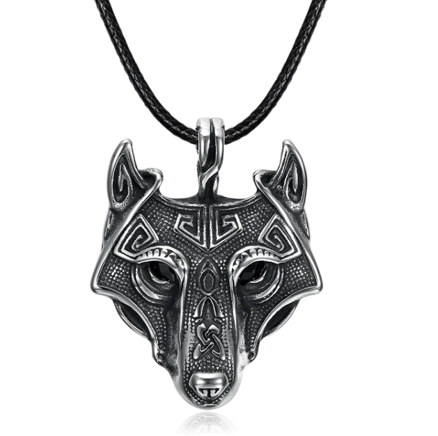 Asgard Norse Grey Wolf Head Pendant Necklace - Handcrafted Design - Image 4