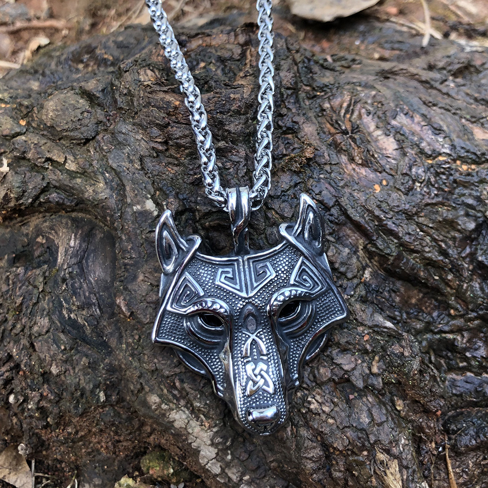 Asgard Norse Grey Wolf Head Pendant Necklace - Handcrafted Design - Image 7