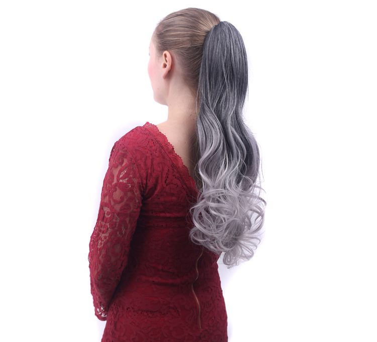 Vibrant Gradient Color Clip-In Ponytail Wig for Stunning Looks - Image 2
