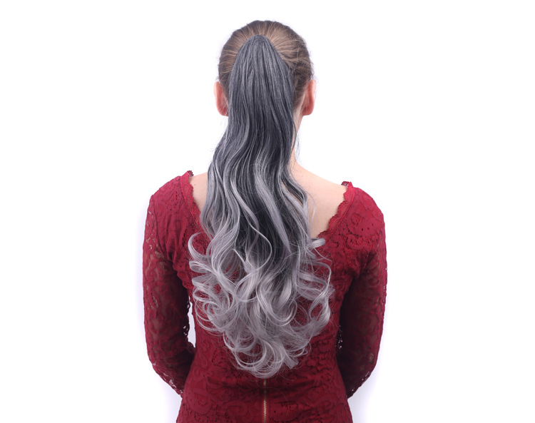 Vibrant Gradient Color Clip-In Ponytail Wig for Stunning Looks - Image 4