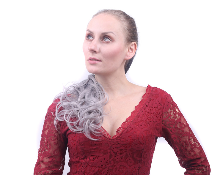 Vibrant Gradient Color Clip-In Ponytail Wig for Stunning Looks - Image 5