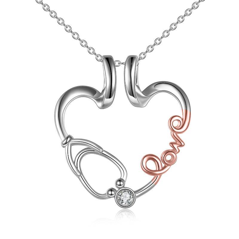Love Nurse Stethoscope Jewelry Gift - Ring Holder Pendant Necklace - Image 2