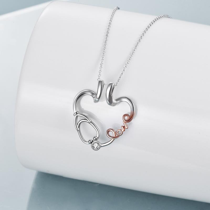 Love Nurse Stethoscope Jewelry Gift - Ring Holder Pendant Necklace - Image 6