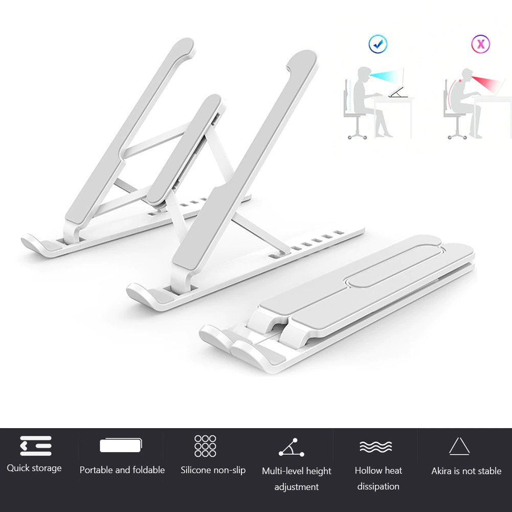 Adjustable Non-slip Laptop Stand - 6 Levels Height Riser for 11-17 Inch Tablets & Notebooks - Portable Cooling Support Holder - Image 5