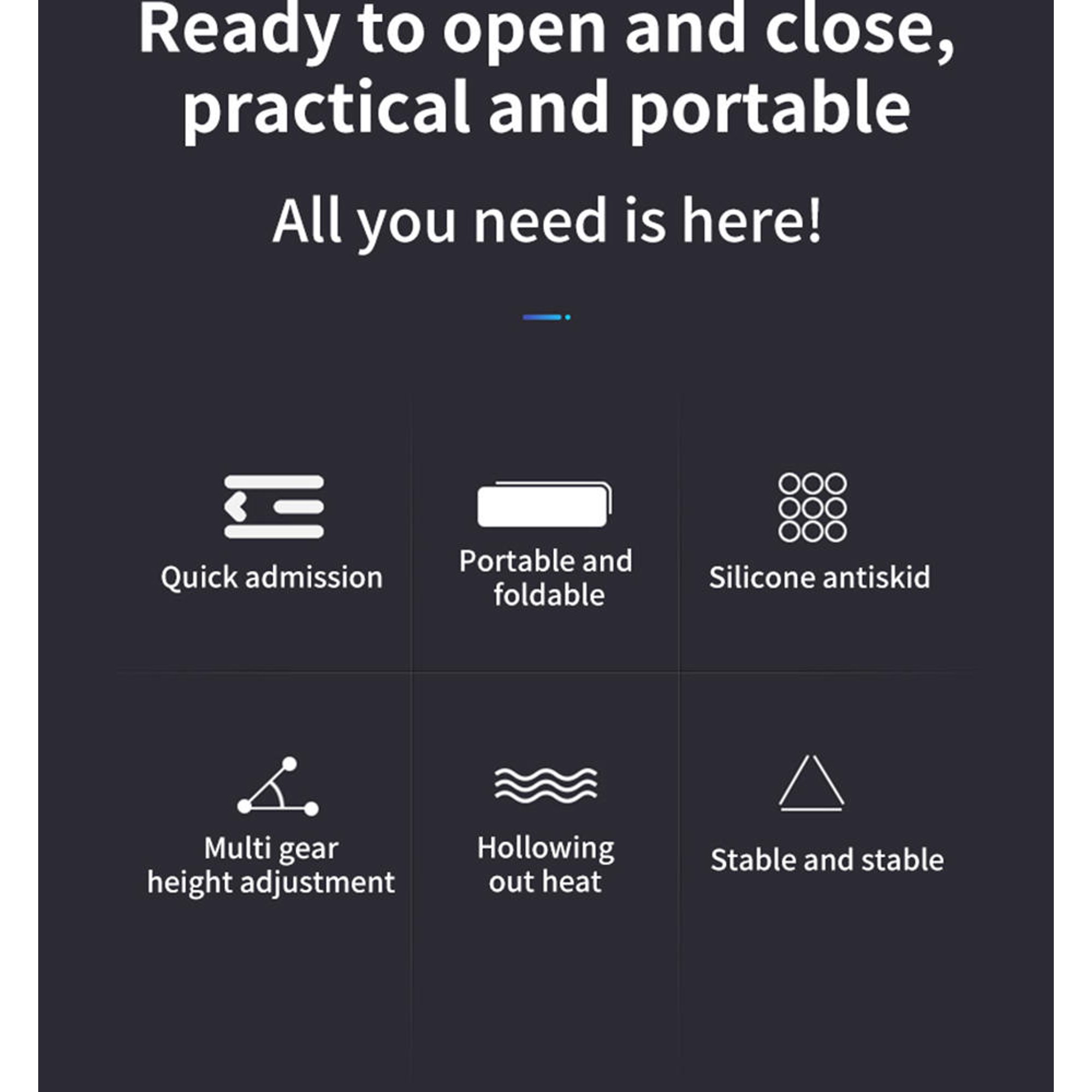 Adjustable Non-slip Laptop Stand - 6 Levels Height Riser for 11-17 Inch Tablets & Notebooks - Portable Cooling Support Holder - Image 11