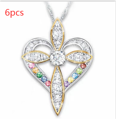 Stylish Heart Shaped Cross Pendant - Fashion Jewelry for Every Occasion