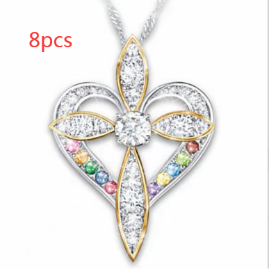 Stylish Heart Shaped Cross Pendant - Fashion Jewelry for Every Occasion - Image 2