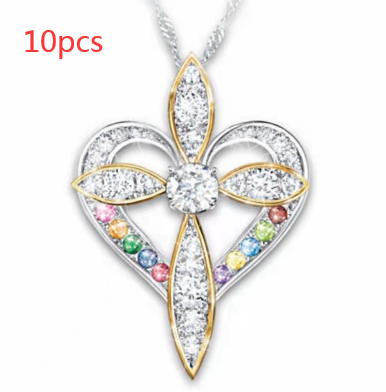 Stylish Heart Shaped Cross Pendant - Fashion Jewelry for Every Occasion - Image 3