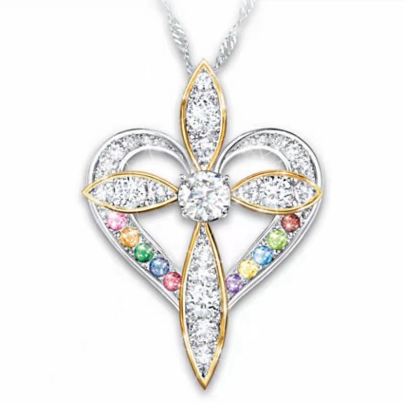 Stylish Heart Shaped Cross Pendant - Fashion Jewelry for Every Occasion - Image 4