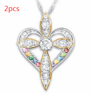Stylish Heart Shaped Cross Pendant - Fashion Jewelry for Every Occasion - Image 9